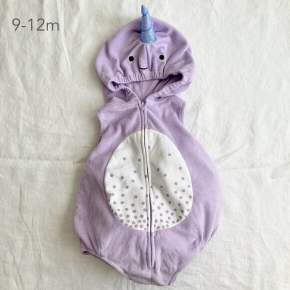 🪴5/$30 9-12 Months Unicorn Purple Fleece Carter's Costume Baby Infant Halloween - Picture 1 of 5